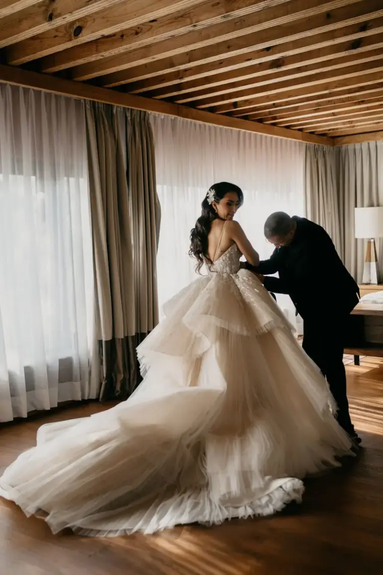 Getting ready for Leslie and Chava's wedding at Hotel Casa del Rector, Guanajuato