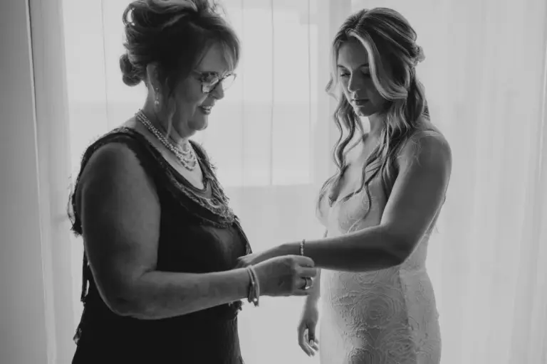 Cathy and Trevor getting ready for their wedding at Garza Blanca, Los Cabos