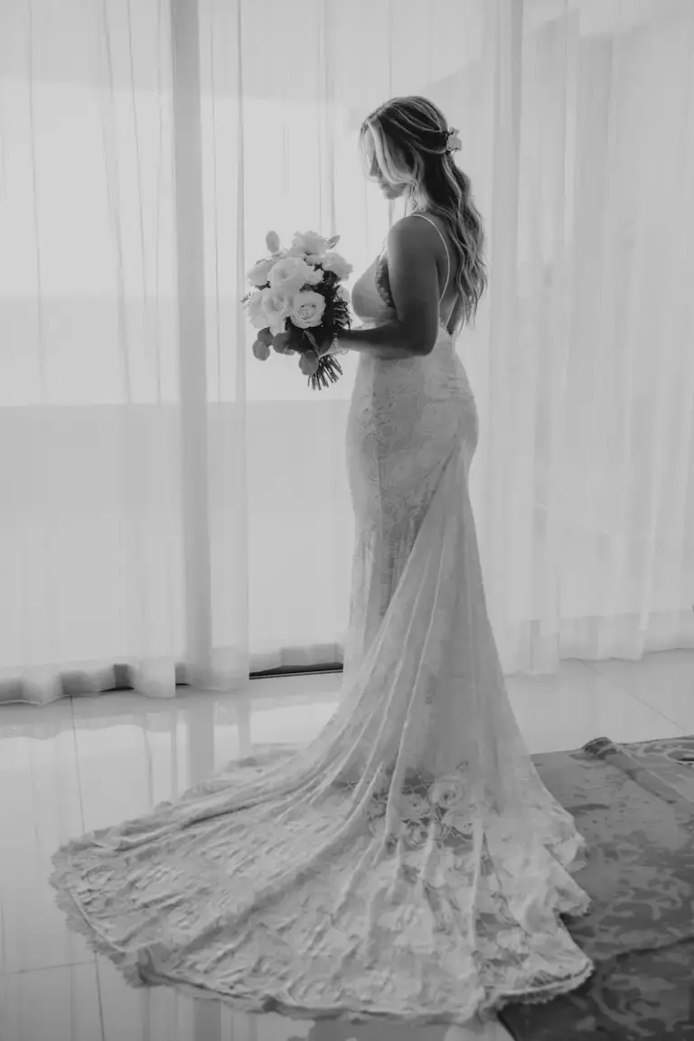 Cathy and Trevor getting ready for their wedding at Garza Blanca, Los Cabos