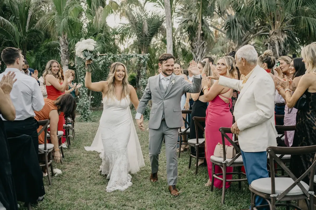 Portrait of the couple at their destination wedding in Los Cabos