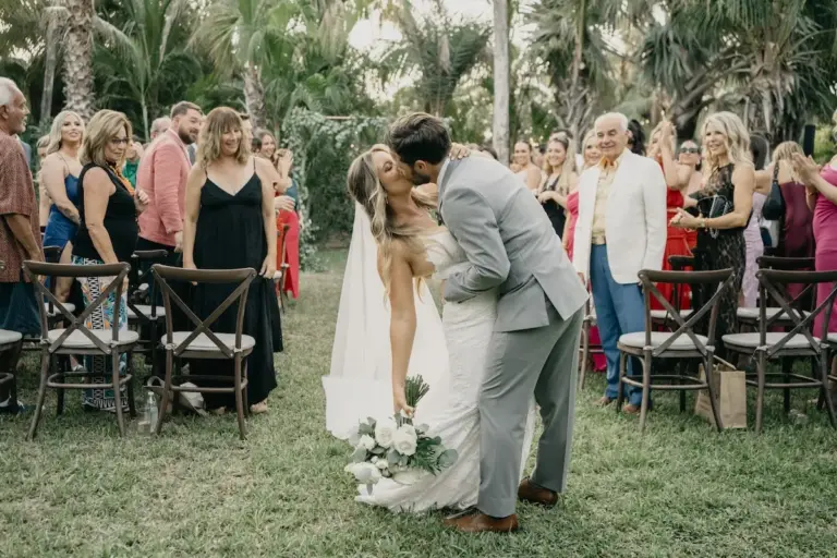 Portrait of the couple at their destination wedding in Los Cabos