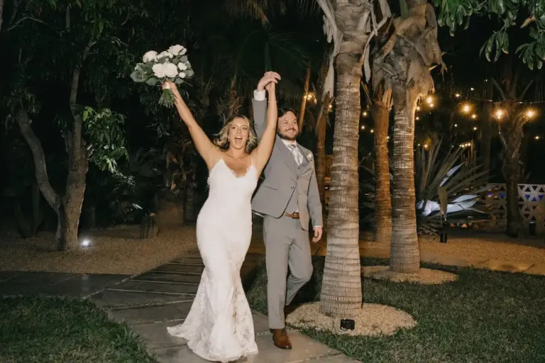 Wedding reception under the lights at Acre Resort, Los Cabos