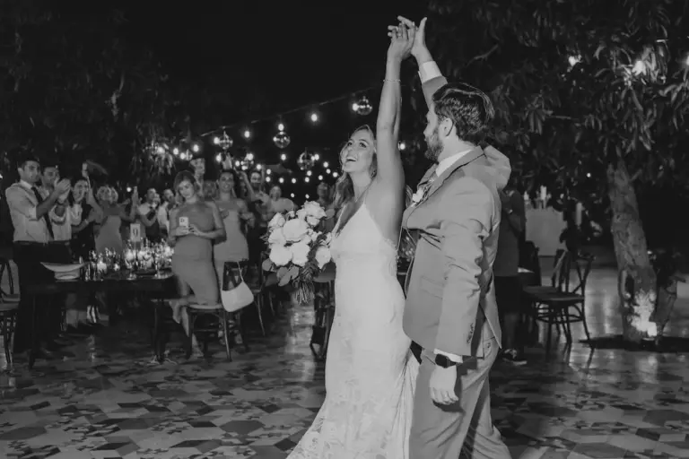 Wedding reception under the lights at Acre Resort, Los Cabos