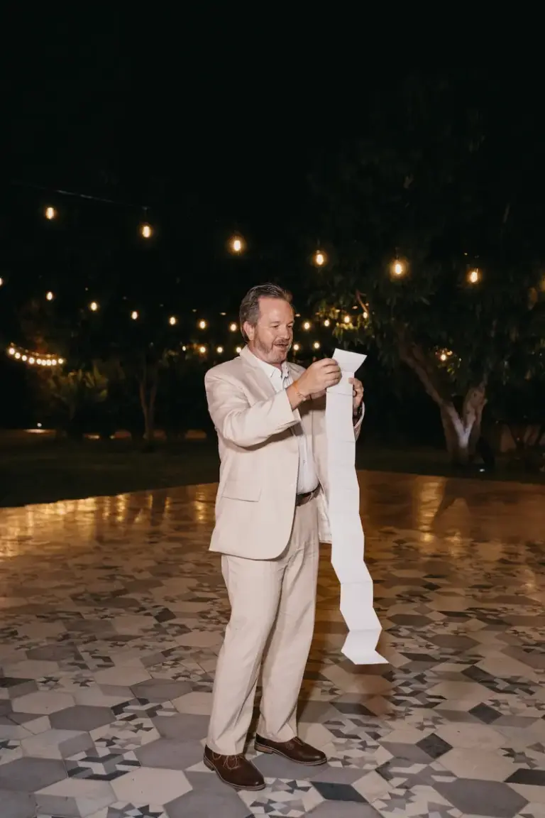 Wedding reception under the lights at Acre Resort, Los Cabos