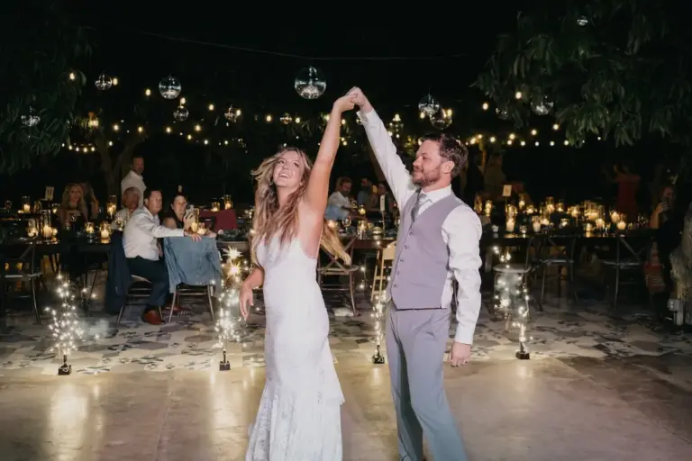 Wedding reception under the lights at Acre Resort, Los Cabos