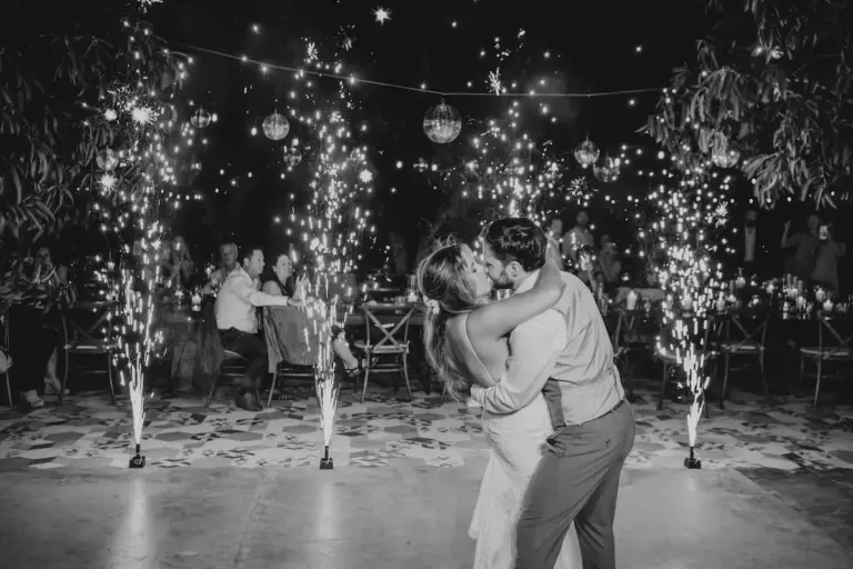 Wedding reception under the lights at Acre Resort, Los Cabos