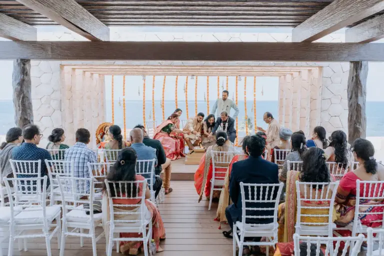 Boda hindú en Royalton Riviera Cancún, la Griha Shanti puja: vista general.