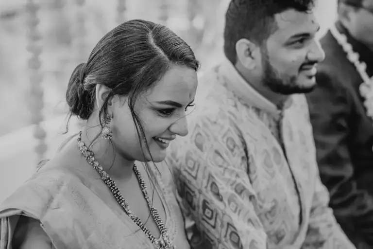 Boda hindú en Royalton Riviera Cancún, la Griha Shanti puja: retrato pareja.