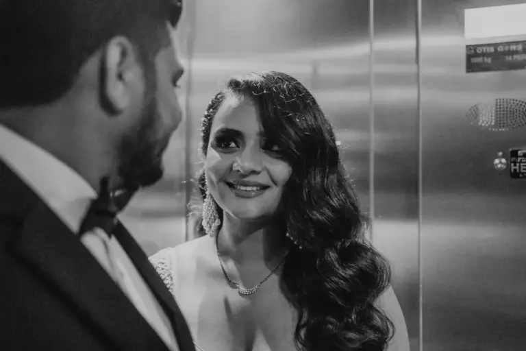 Boda hindú en Royalton Riviera Cancún, la recepción: retrato pareja.