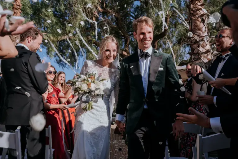 Ceremonia de boda con lazo tradicional en el Viñedo San Francisco, San Miguel de Allende