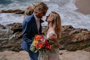First look y sesión de pareja en la playa, boda en Villa Azul, Puerto Vallarta