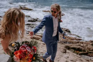 First look y sesión de pareja en la playa, boda en Villa Azul, Puerto Vallarta