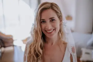 Shannon lista con su papá antes de la ceremonia, Villa Azul
